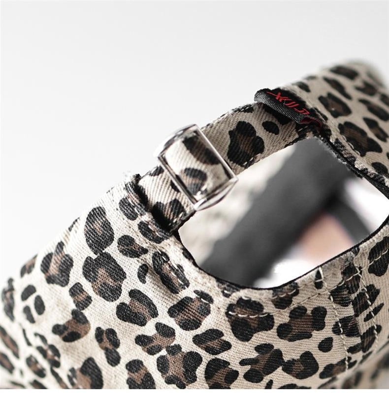 Applique Letter Leopard Baseball Cap Women N6C081