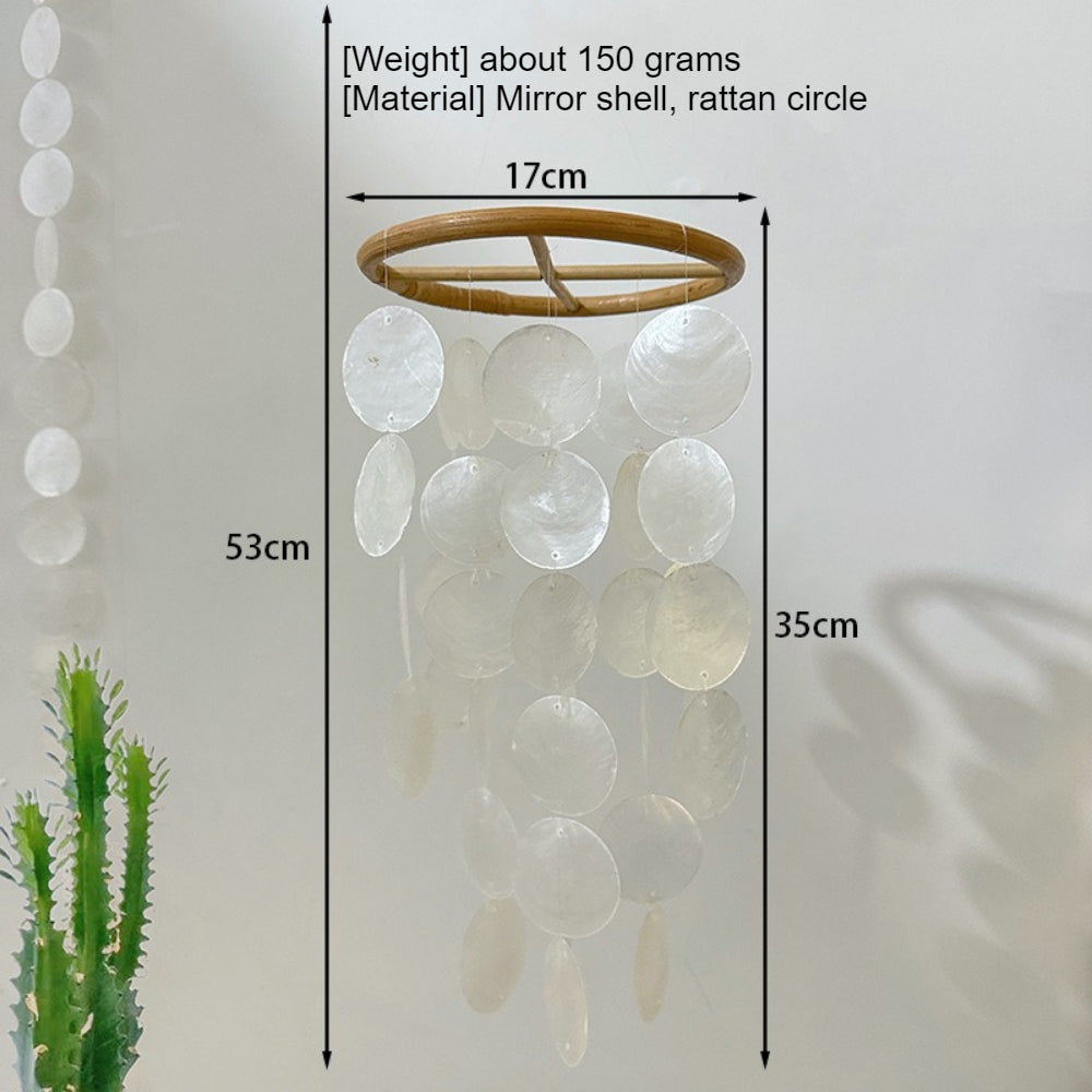 Mirror Shell Wind Chime Home Balcony Bedroom Decor N6F312