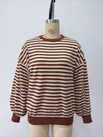 Load image into Gallery viewer, Backless Color Block Stripe Oversized Knit Pullover N6G185