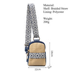 Load image into Gallery viewer, Hand Woven Straw Vertical Crossbody Bag Zippered S5P371