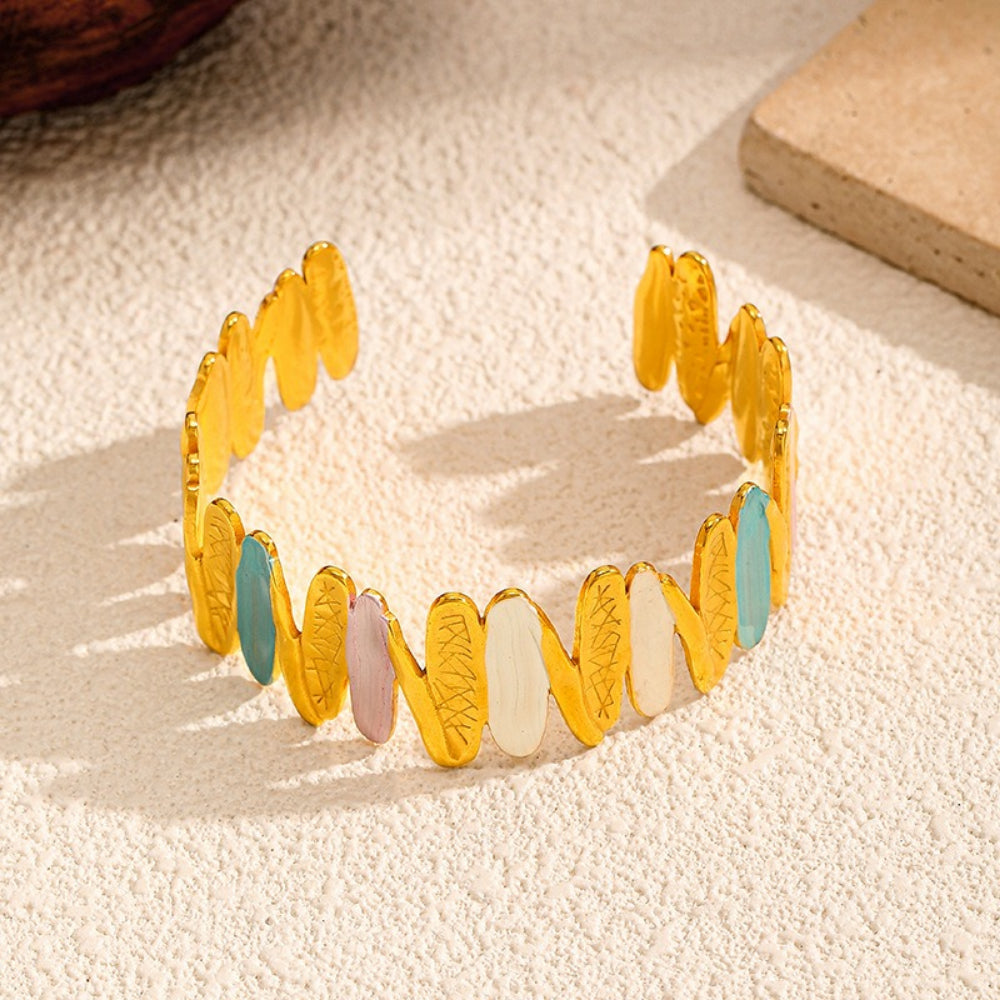 Gold Oil Drop Stainless Steel Bangle Light Luxury N6F264