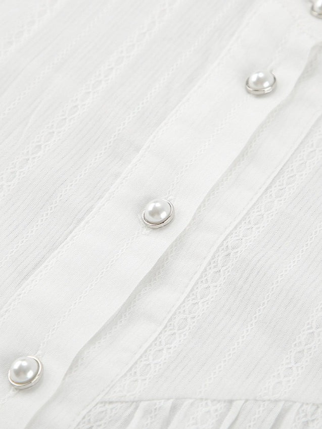 Simple Puff Sleeve Shirt Women N6C137