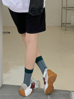 Load image into Gallery viewer, Color Block Stripe Mid Calf Socks Women N6C170