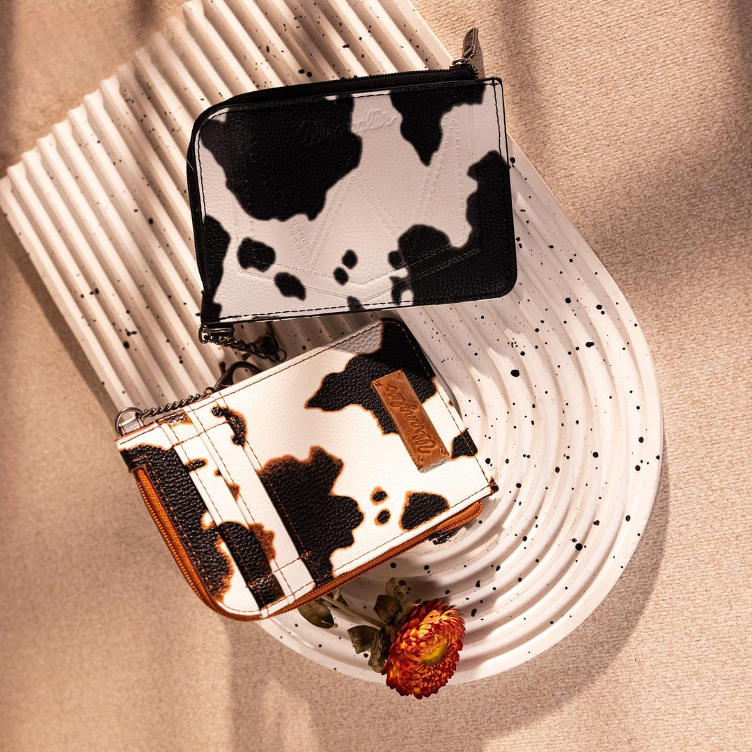 Retro Cow Card Holder Wallet PU Slim Minimalist N6G054