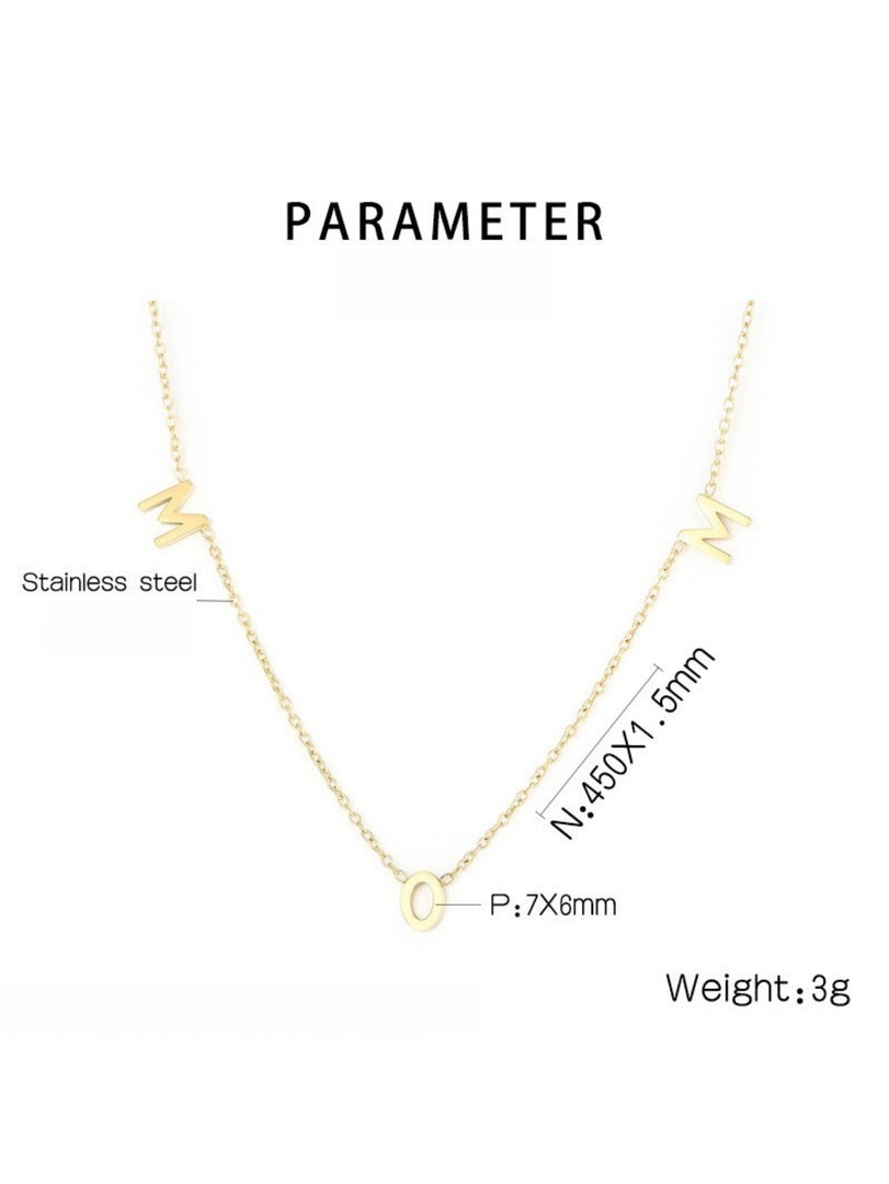 MOM Pendant Titanium Steel Necklace Women N6D539