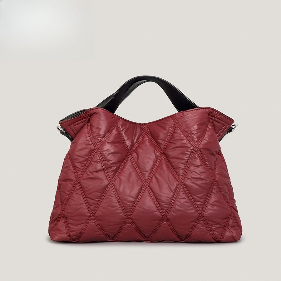 Diamond Quilted Polyester Tote Top Handle S5P391