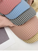 Load image into Gallery viewer, Gingham Lace Trim Headscarf Hat Women N6C365