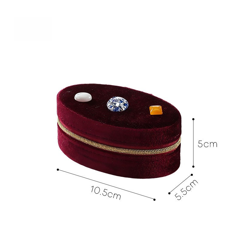 Natural Stone Velvet Jewelry Organizer Box N6G058