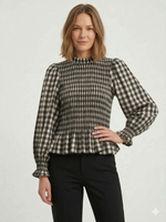 Load image into Gallery viewer, Honeycomb Check Pullover Shirt Women N6C094