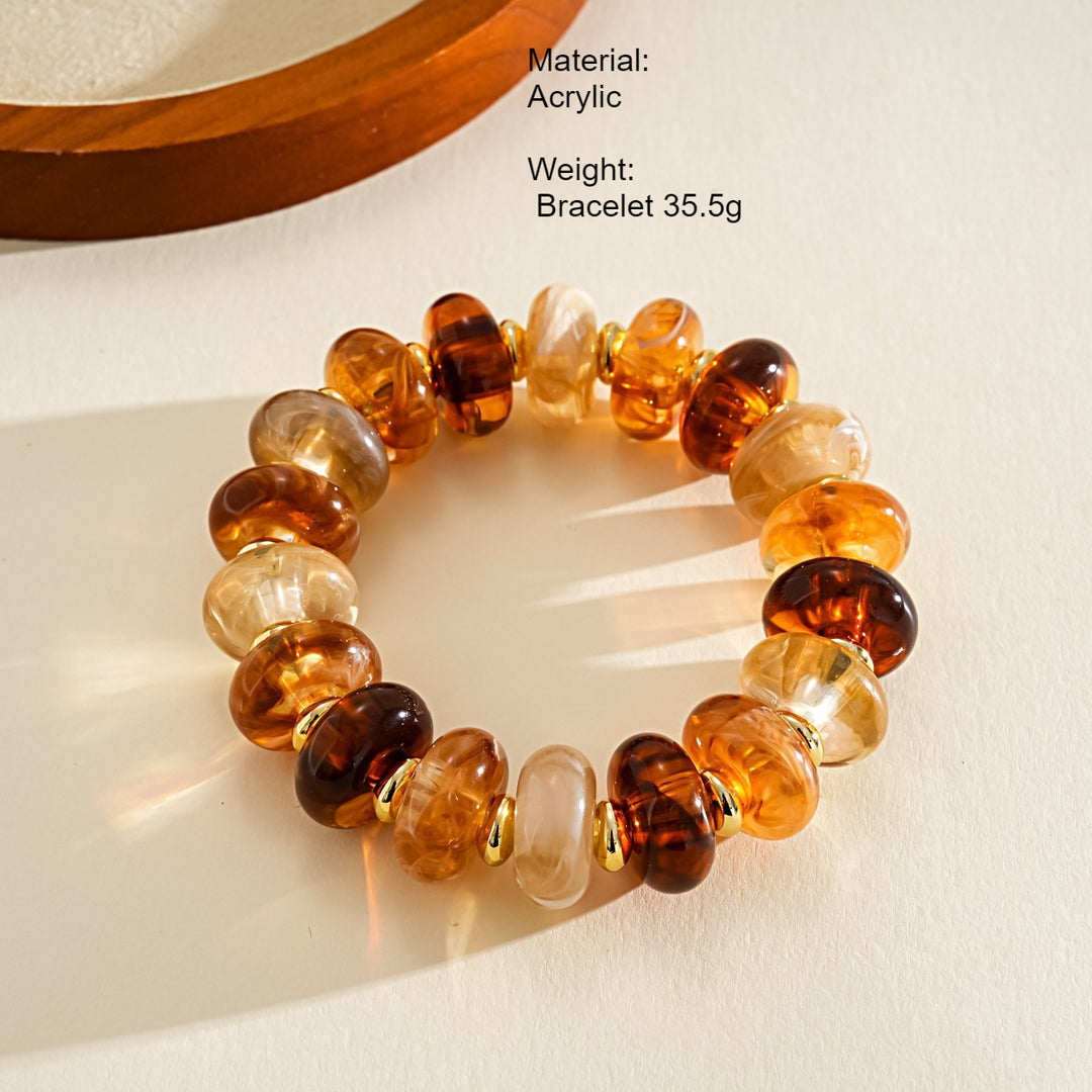 Acrylic Gradient Round Necklace Bracelet Vintage Sweet N6F096