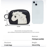 Load image into Gallery viewer, Women's Top-Grain Leather Horse Double-Zip Coin Purse N6J236