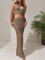 Load image into Gallery viewer, Backcon Bodycon Set Mid Weight Khaki N5A201

