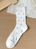 Load image into Gallery viewer, Floral Mesh Mid-Calf Socks Women N6C176