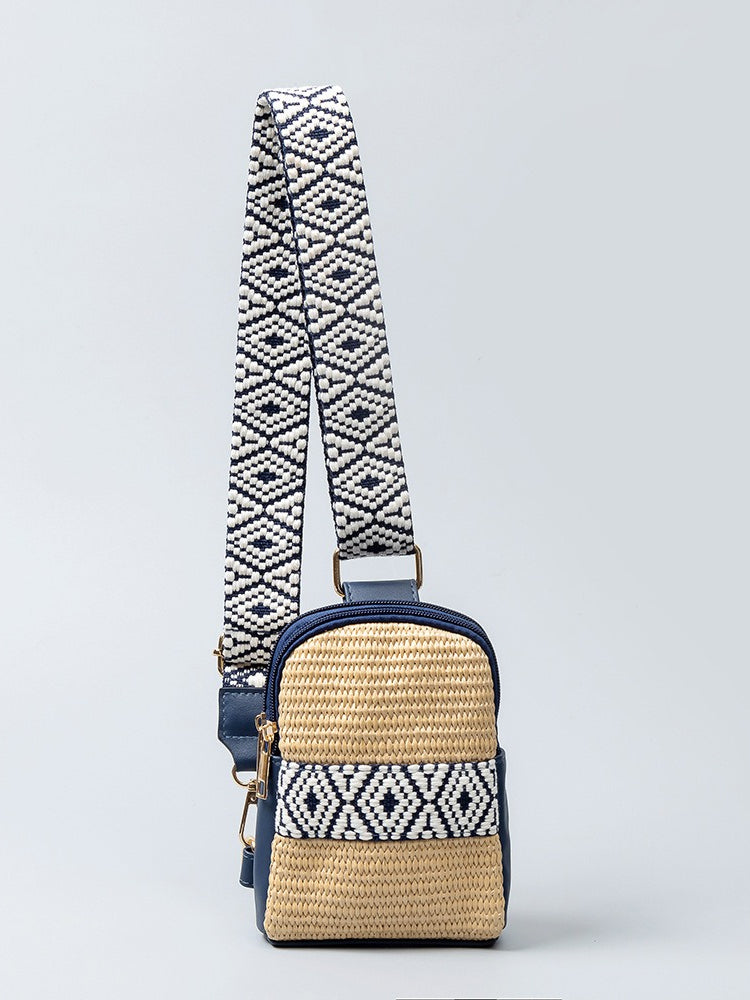 Rattan Crossbody Phone Bag Women Vacation N6C309