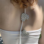 Load image into Gallery viewer, Black White Polka Dot Heart BB Hair Clip Duckbill N6F075