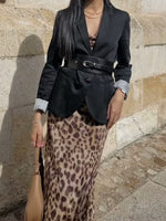 Load image into Gallery viewer, Womens Leopard Mesh Strapless Top Skirt Set N25A176