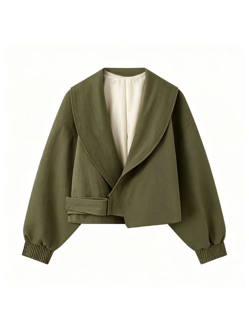 Casual Notch Lapel Buckle Jacket Women Multi-Color N6G167