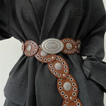 Load image into Gallery viewer, Women's PU Studded Wide Waist Belt N6J132