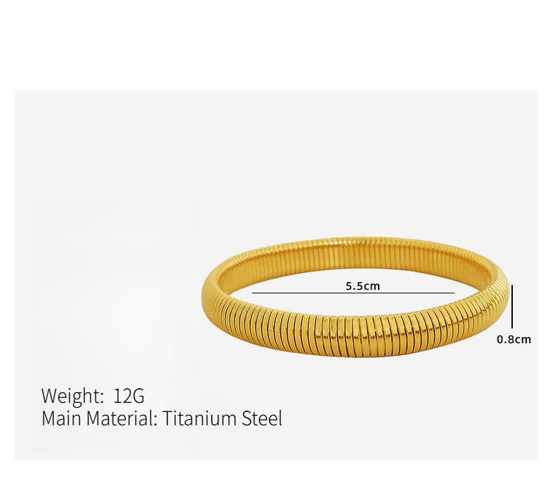 Threaded Spring Cuff Titanium Steel Plated S5P081
