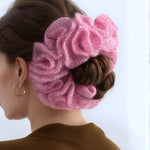 Load image into Gallery viewer, Handcrafted Ruffled Yarn Ponytail Hair Tie S5P428