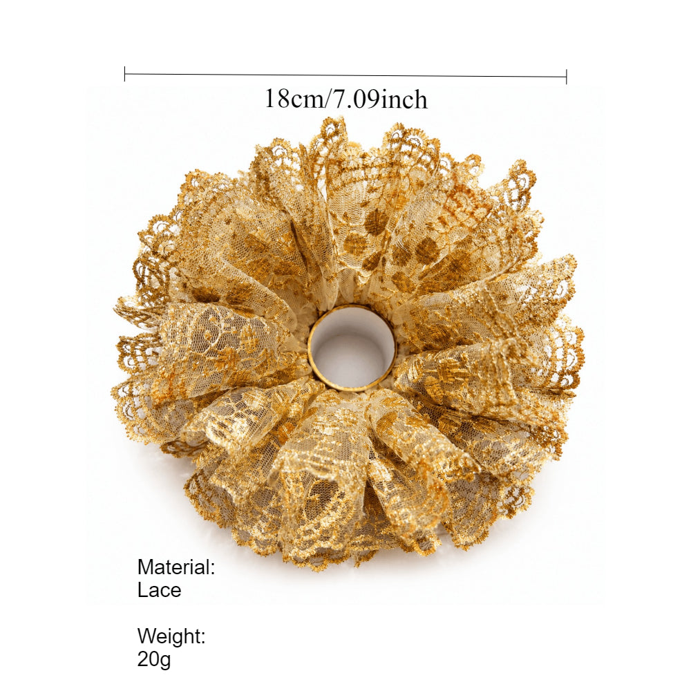Baroque Gold Lace Scrunchie Royal Heavy Embellished N6F135