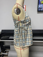 Load image into Gallery viewer, Tie-Waist Checkered Tube Top Women N6D070