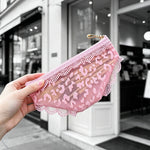 Load image into Gallery viewer, Leopard Print Mesh Triangle Cosmetic Pouch N6J256