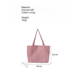 Load image into Gallery viewer, Grid Canvas Shoulder Bag Everyday Casual Tote N6F109