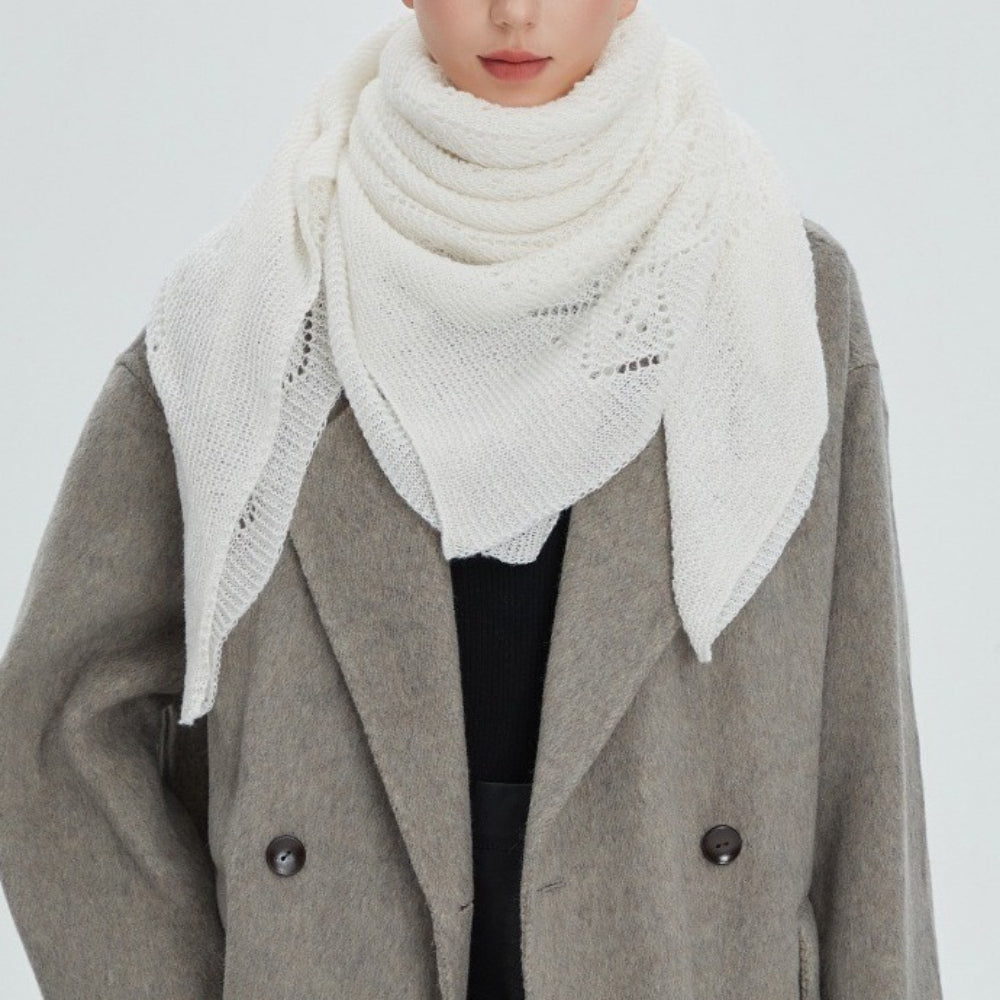 Hollow Knit Shawl Square Scarf Women Lightweight N6H249