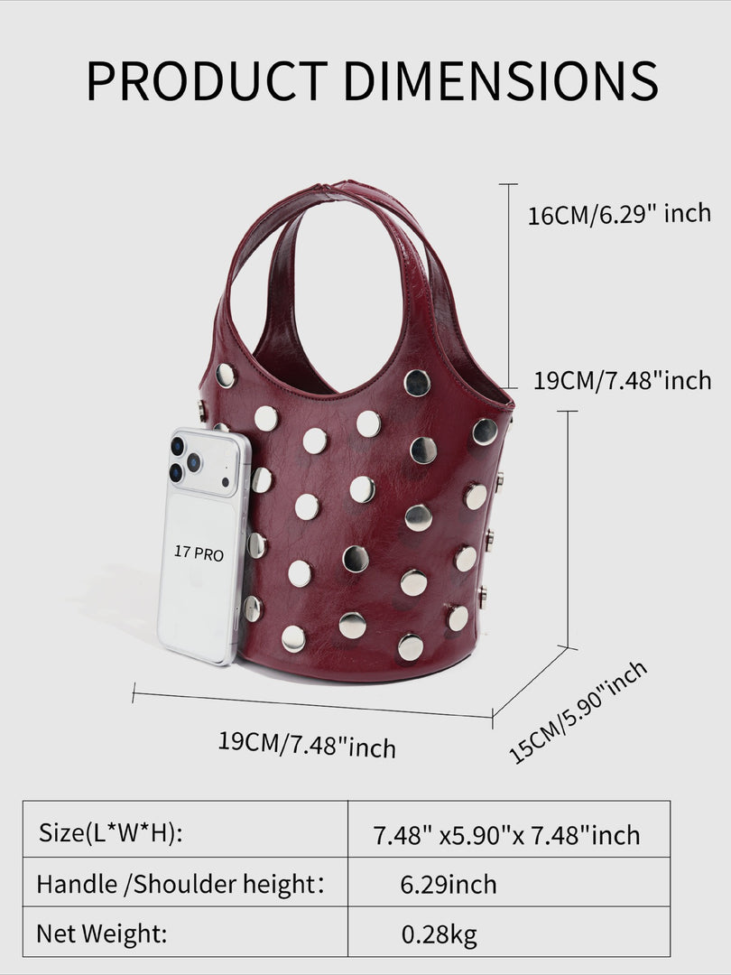 Tortoise Print Rivet Bucket Bag Women N6C028