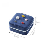 Load image into Gallery viewer, Natural Stone Velvet Grid Jewelry Box Folding Case N6G061
