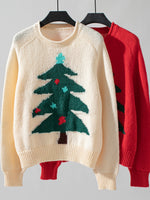 Load image into Gallery viewer, Christmas Tree Knit Sweater Women Round Neck Loose N6H262