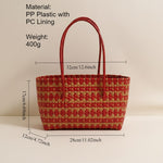 Load image into Gallery viewer, Oversized Striped PP Woven Tote Bag N6E056