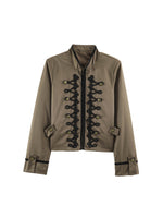 Load image into Gallery viewer, Casual Stand Collar Jacket Twisted Knot Floral Sleeve N6H123