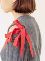Load image into Gallery viewer, Cable Tie Cardigan Lightweight Red Yellow Gray N5Z872
