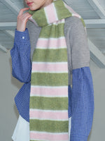 Load image into Gallery viewer, Brushed Stripe Acrylic Blend Scarf  M5A083