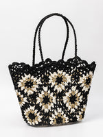 Load image into Gallery viewer, Hand Crochet Color Block Mesh Tote Beach Bag Women N6C302