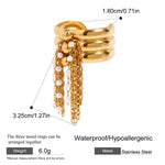 Load image into Gallery viewer, Chain Tassel Ring Two-Tone Steel Fringe S5P065
