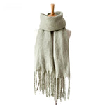 Load image into Gallery viewer, Womens Solid Color Boucle Chunky Fringe Scarf N6K251