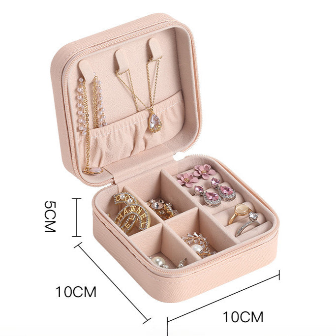 Mini Leather Travel Jewelry Case Multi Compartment S5P401