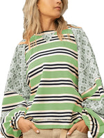 Load image into Gallery viewer, Block Print Sweatshirt Long Mid Weight Options N5Z797
