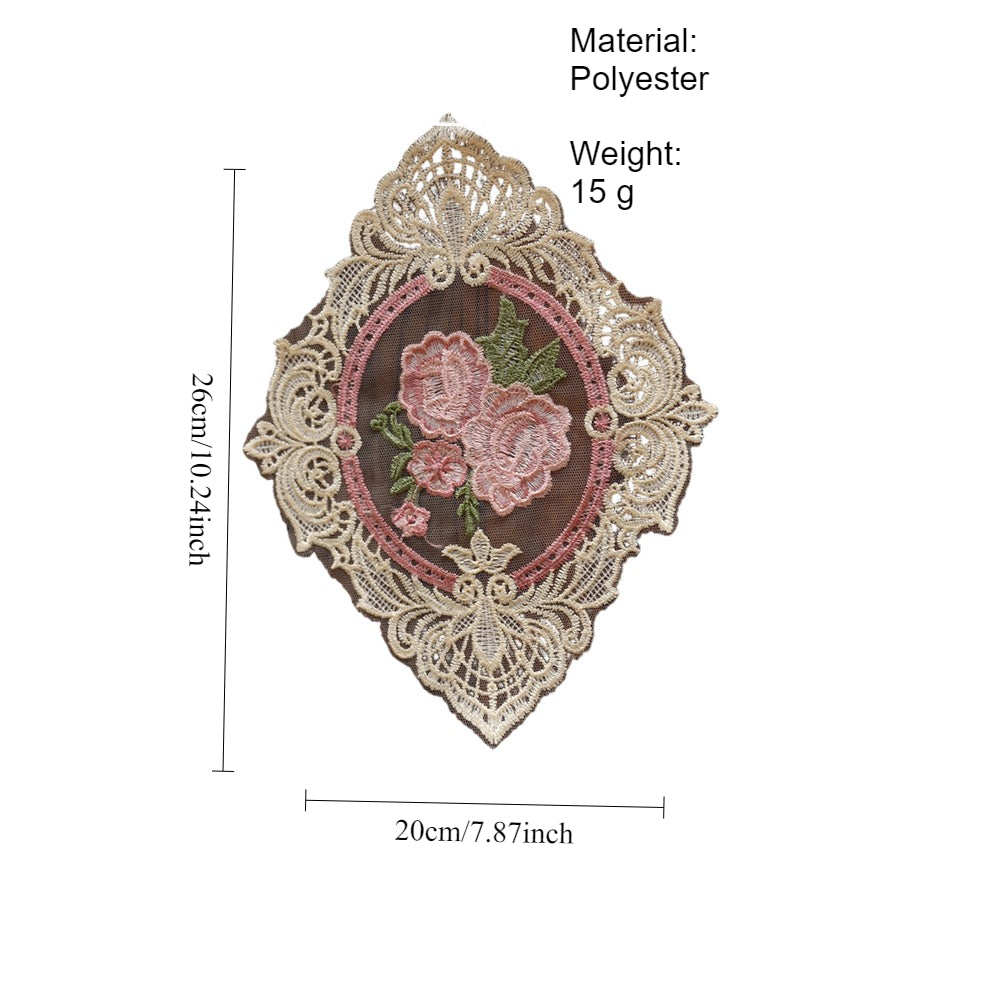 Vintage Lace Embroidered Coaster Doily Display Mat N6G077