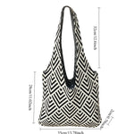 Load image into Gallery viewer, Women's Striped Knitted Tote Shoulder Bag N6J139