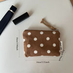 Load image into Gallery viewer, Vintage Polka Dot Corduroy Mini Coin Purse N6K106