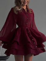 Load image into Gallery viewer, French A-line Shirt Dress Women N6C210