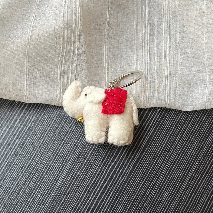 Cute Felt Elephant Keyring Pendant Baby Shower Gift N6G003