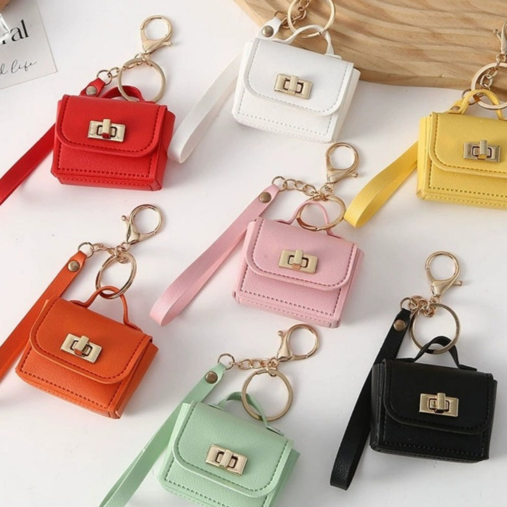 Mini Leather Coin Purse Keychain Portable Small Pouch N6G084