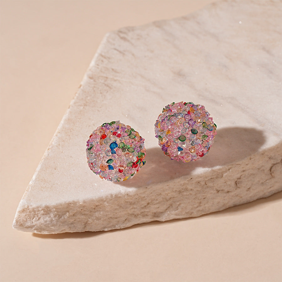 Resin Heart Studs Pastel Hypoallergenic S5P080