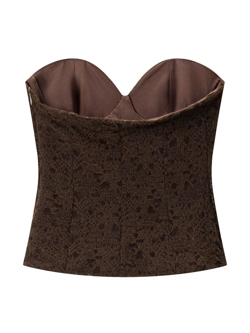 French Corset Lace Bustier Top Women N6C268
