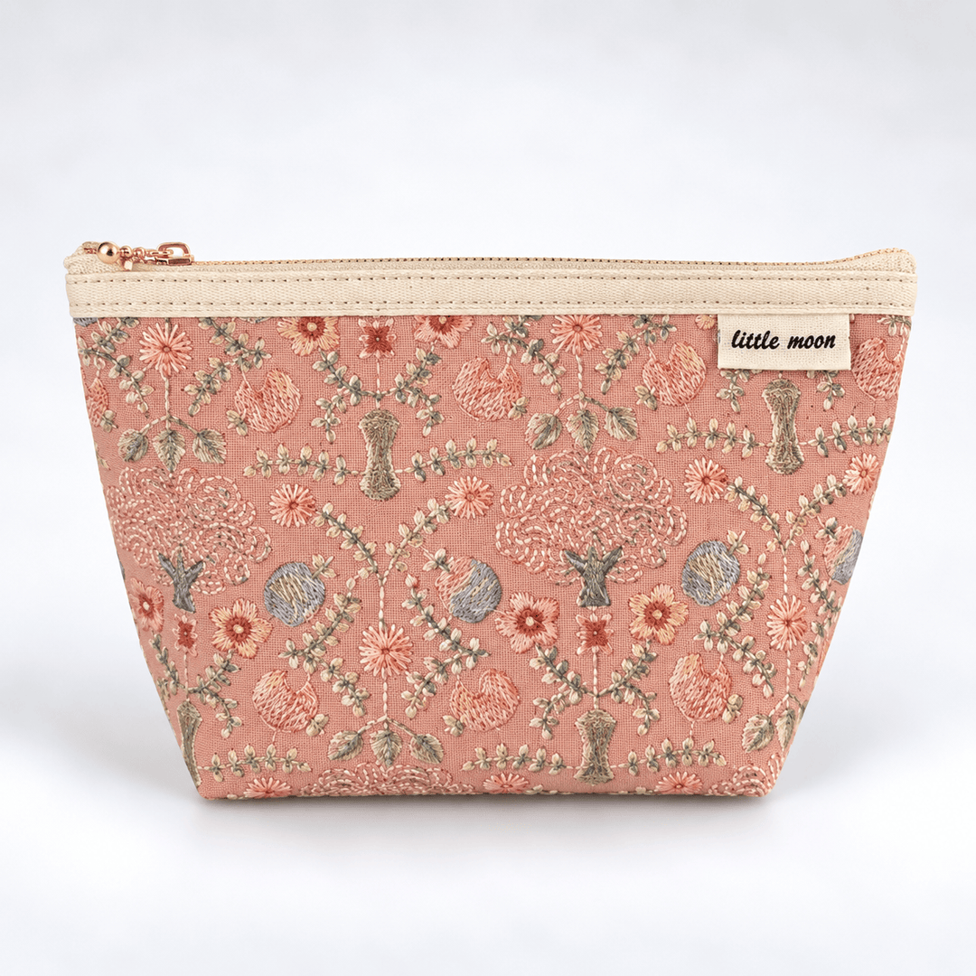 Women's Floral Embroidered Cotton Linen Cosmetic Bag N6J272